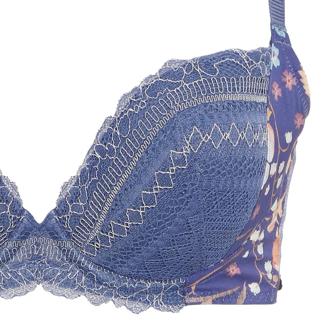 Amostyle Sustainability Project Made with Liberty M008 D70 Push-Up Bra, Fabrics, Women's, (Blue),