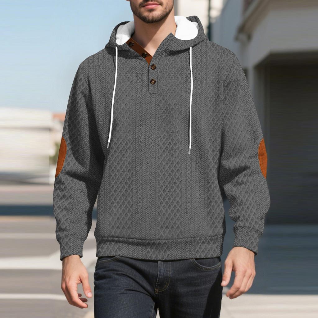 Men's Outdoor Casual Sports Color Hooded Sweater