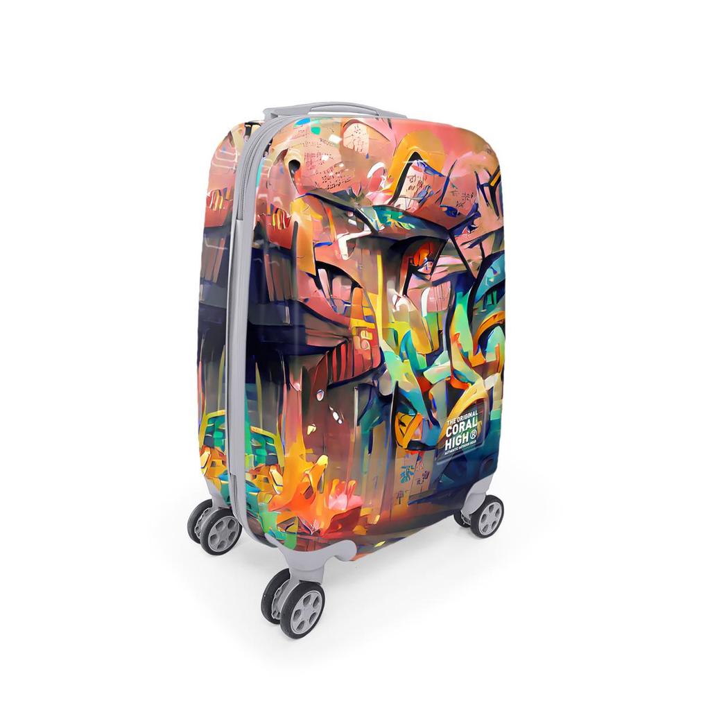 coral high Чемодан для ручной клади с красочным рисунком (50см) 16534