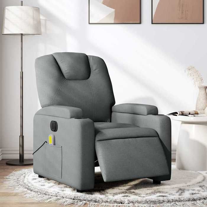 VidaXL Electric Massage Recliner Dark Grey Fabric 3204357