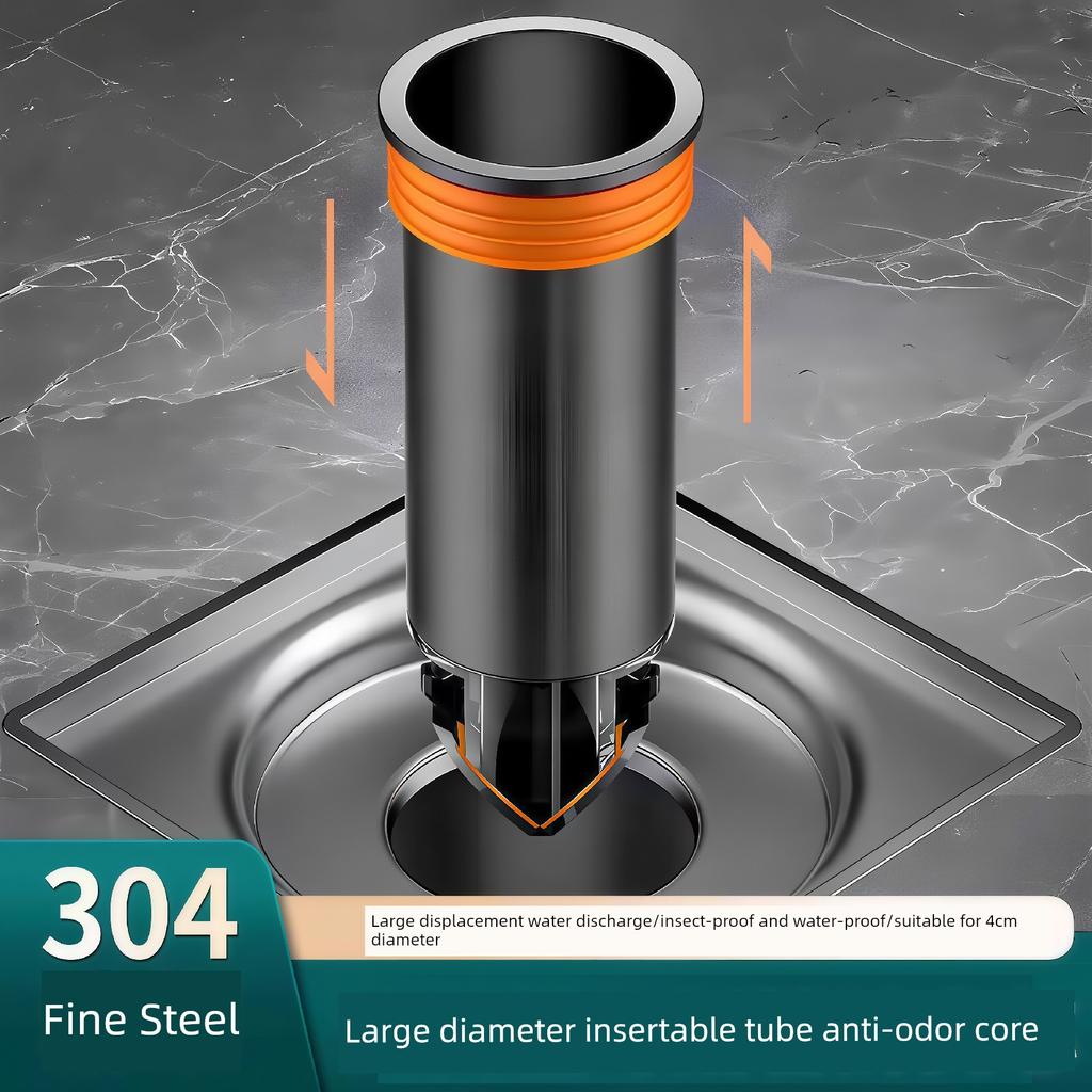 Large Diameter Extended Floor Drain Core 304 Stainless Steel Universal Bathroom Anti-Odor Anti-Backflow Floor Drain Inner Core