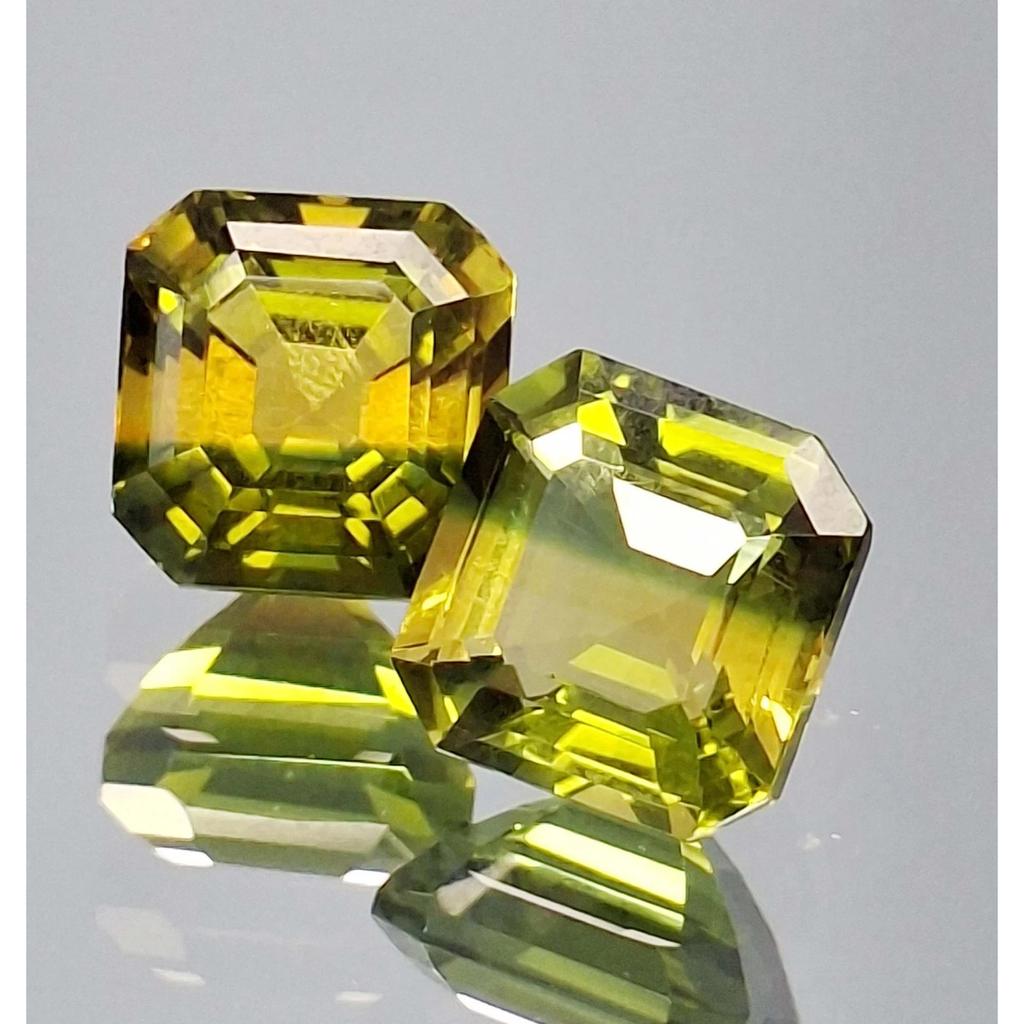 Bi-Color Ametrine Asscher Cut 18-20 Ct Pair Fabulous Certified Loose Gemstone