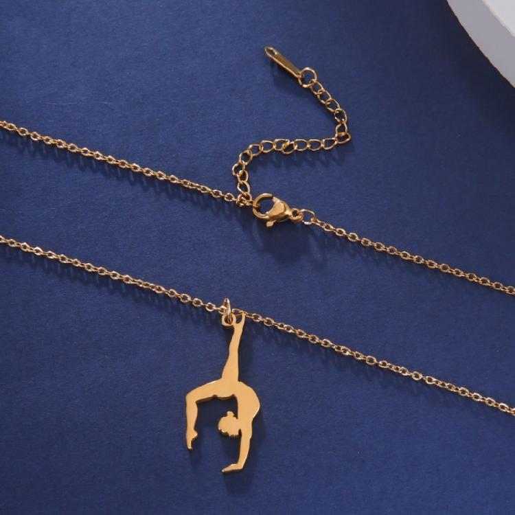 Высокополированное Нержавеющее Стальное Ожерелье для Женщин с Подвеской Гимнастка Ожерелье Аксессуар для Украшений Ежедневное Повседневное Использование