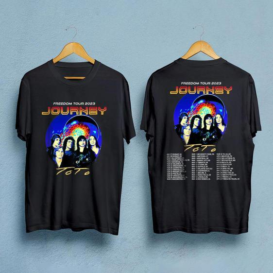 Journey 2023 Freedom Tour Shirt, 2023 Journey Tour 100% Cotton T-shirt Mens Womens Tees Top.