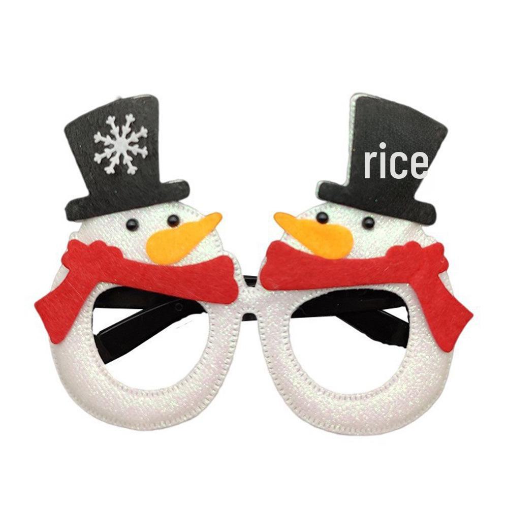 Рождественские мультяшные очки — подарки для взрослых и детей с изображением Санты, снеговика и рогов оленя