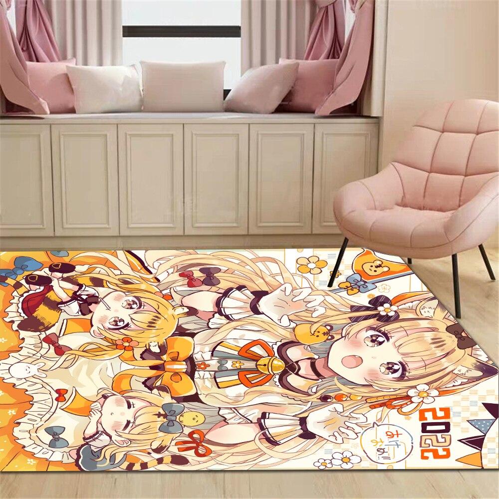 Розовый ковер для комнаты для девочек, ковер для гостиной, аниме, ковер с героями мультфильмов, геймер, подростковая комната, прикроватный коврик для отдыха, каваи, пушистые коврики для прихожей