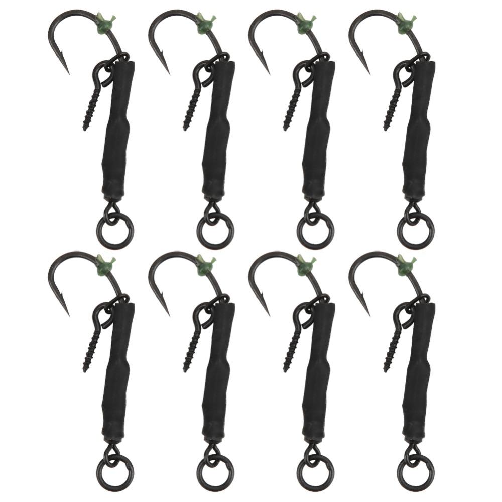 12PCS with Swivels Ronnie Fishing Hook Carbon Steel Fishing Hook Kit Carp Fishing Hook Carp Fishing