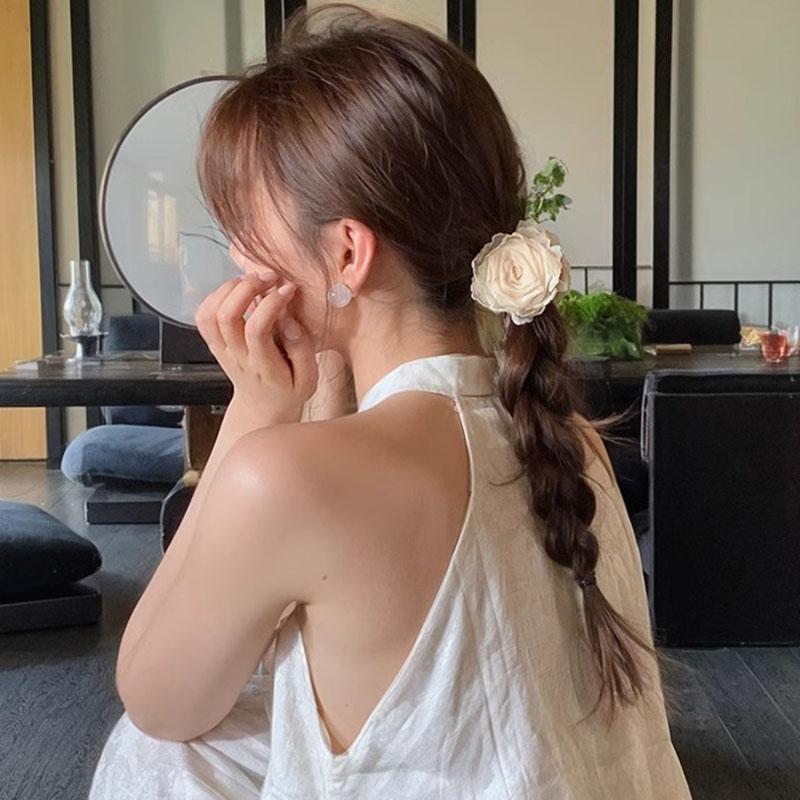 8 см Милый Тканевый Цветок Зажим Для Волос Коготь Милый Маленький Конский Хвост Заколки-Крабы Для Волос Девочки Заколки Для Волос Женщин Украшения Для Волос Аксессуары