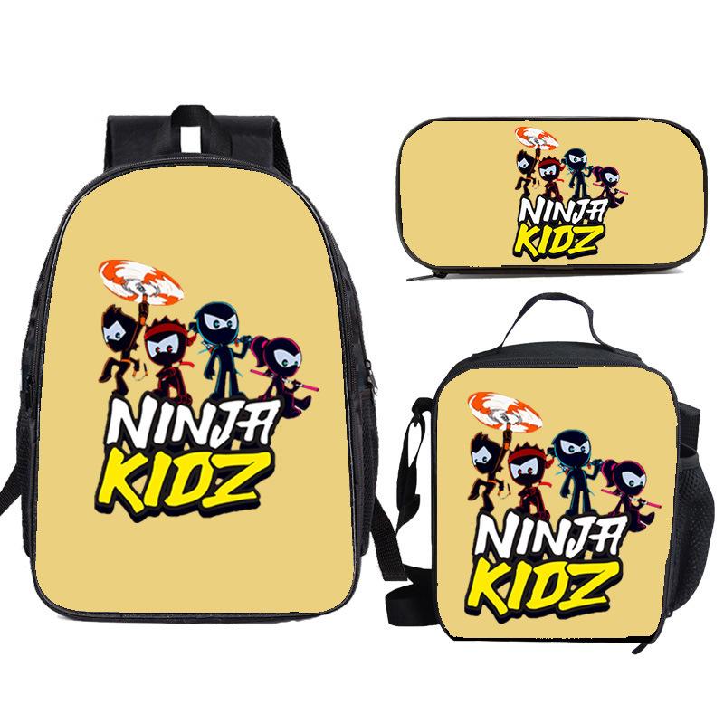 NINJA KIDZ Набор из 3 предметов Детский Школьный Рюкзак с Сумкой через Плечо Пеналы Школьные Сумки для Мальчиков Девочек Лучший Подарок