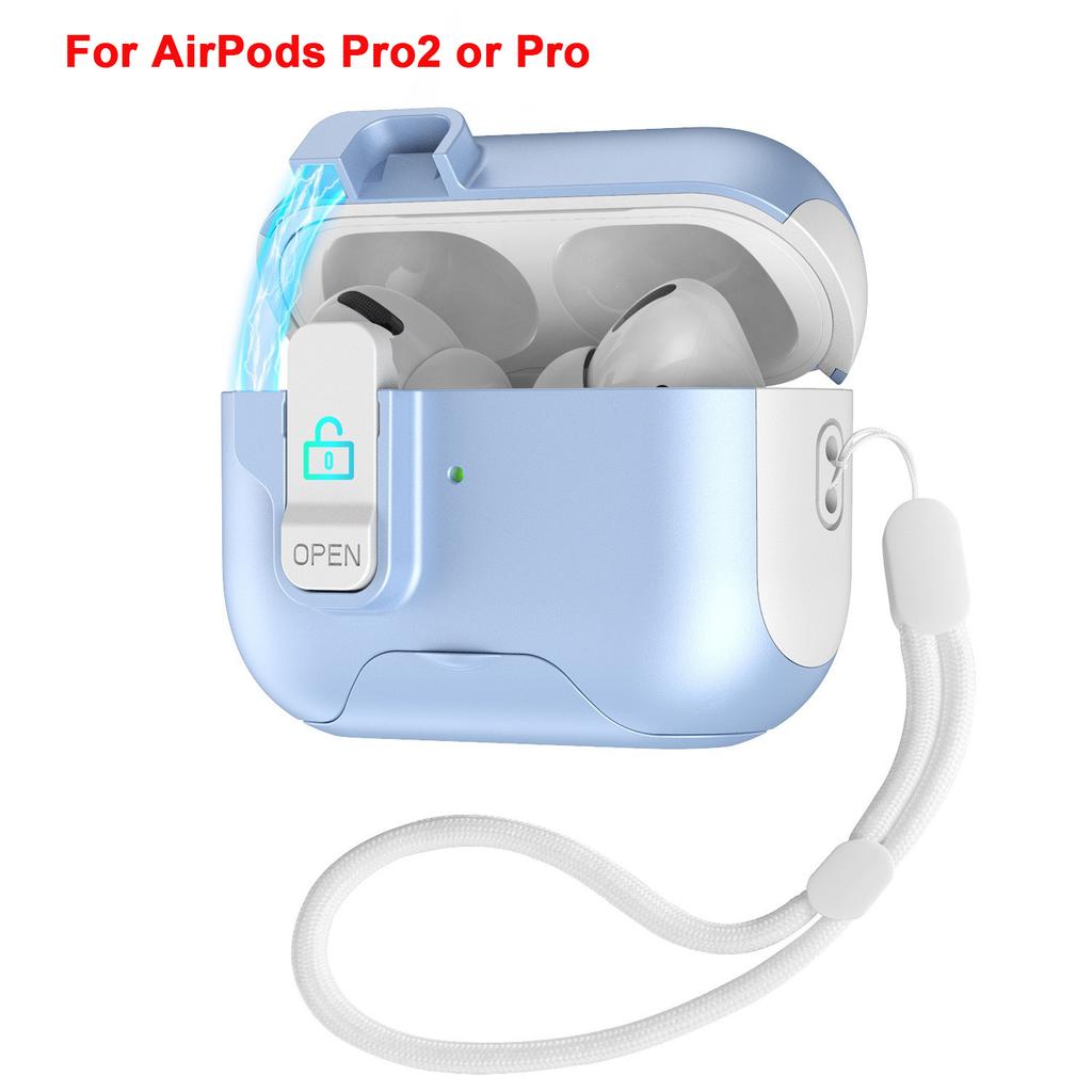 Ударопрочный Жесткий Защитный Чехол для AirPods Pro 2, Совместимый с Чехлом Apple AirPods Pro2 с Надежным Замком Держателем для Телефона