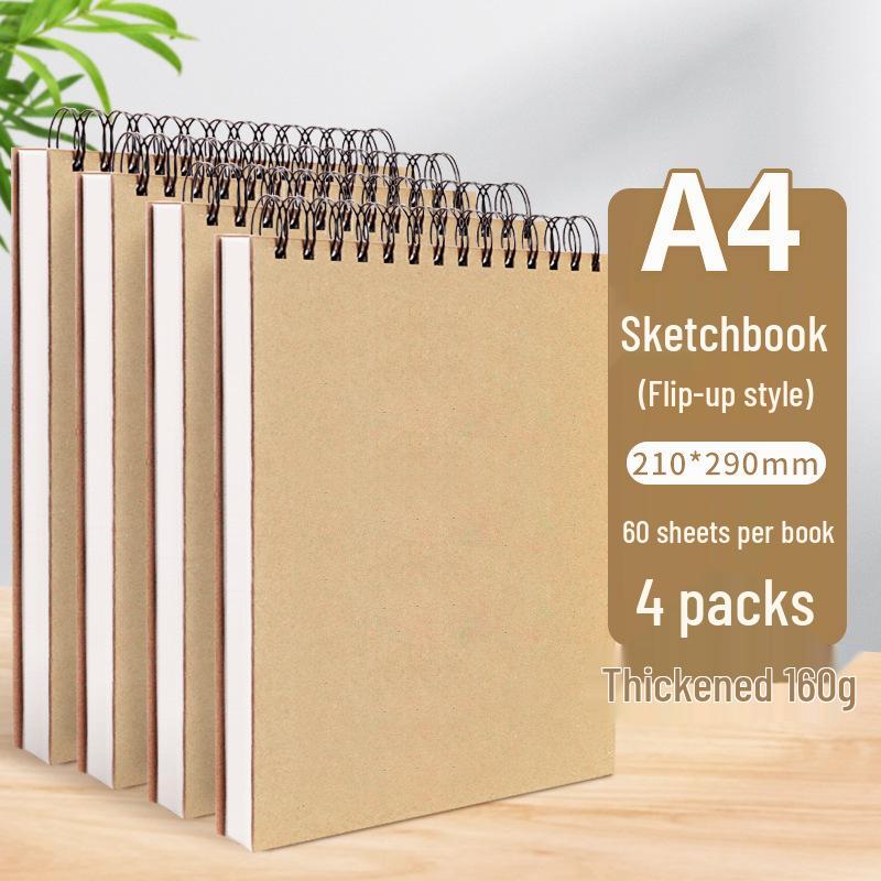 A4 Hardcover Spiral Sketchbook for Art Students & Children, A3/A4/8K Drawing Pad