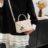2025 new portable messenger texture indentation rhombus trend foreign style solid color shoulder small square bag women's bag