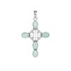 Подвеска-крест с аквамарином, 100% серебро 925 пробы, ювелирное изделие ручной работы