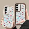 Чехол с синими звездами и бантами для Samsung Galaxy A57 A37 A17 A56 A36 A26 A16 A55 A35 A25 A15 A54 5G S21 FE S22 S23 S24 Plus S25 Edge S26 Ultra