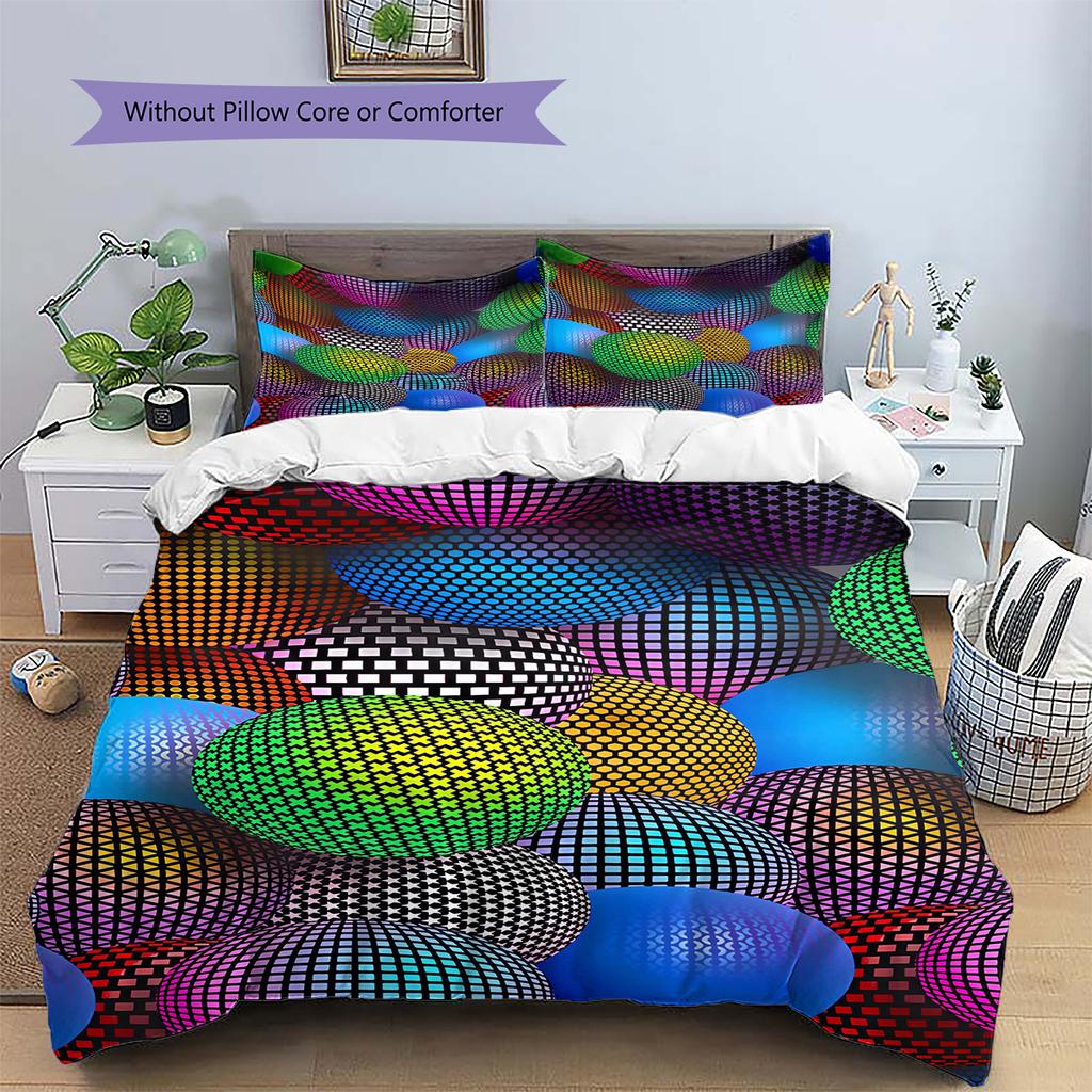 3D Vison Pattern Bedding Quilt Set Quilt Cover Pillowcase Home Decoration Gift (1 * duvet cover + 2 * pillowcase, without core)