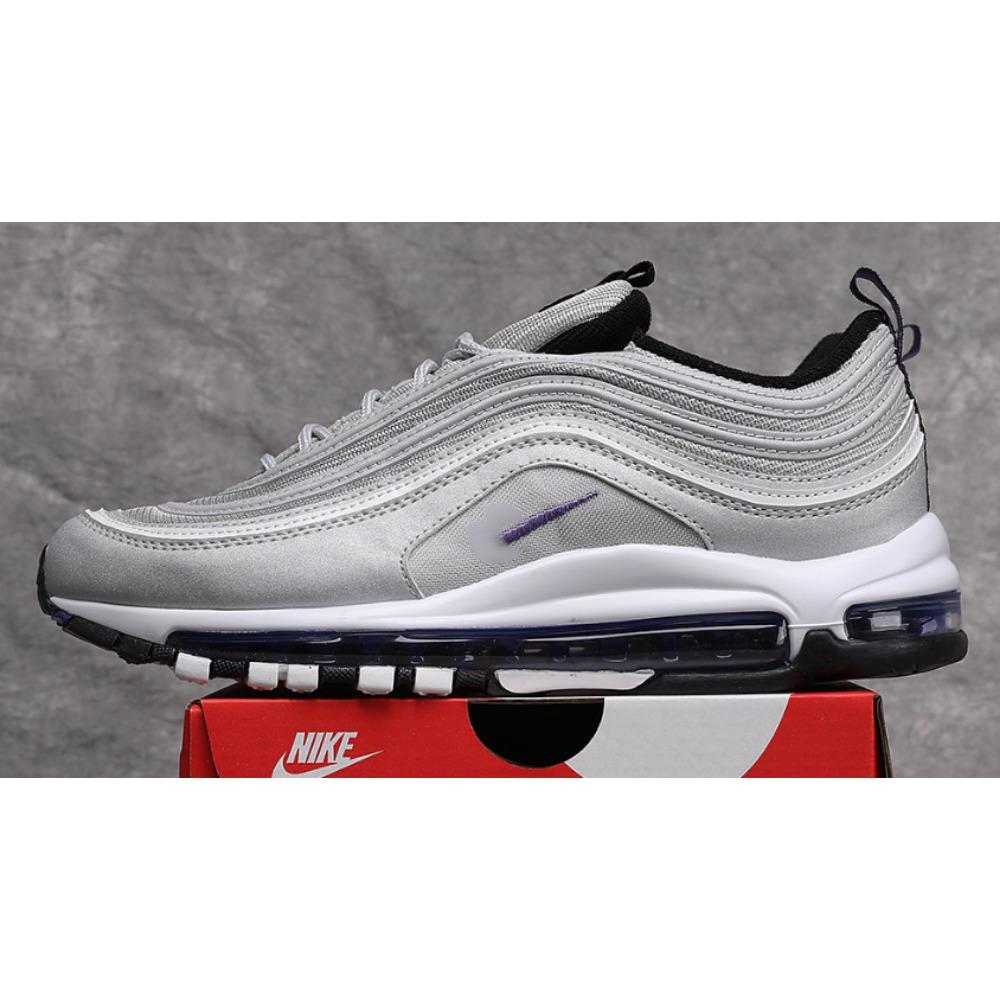 Bullet Men's Shoes Reflective Retro Running Shoes Full Palm Air Cushion Shoes Women's White and Black Trend Casual Sports Shoes