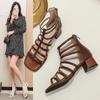 Women Summer New Square Very Open Toe Sandals Fashion Sexy Hollowed Out Narrow Strap Solid Color Sexy Party Dress Sandals 35-40