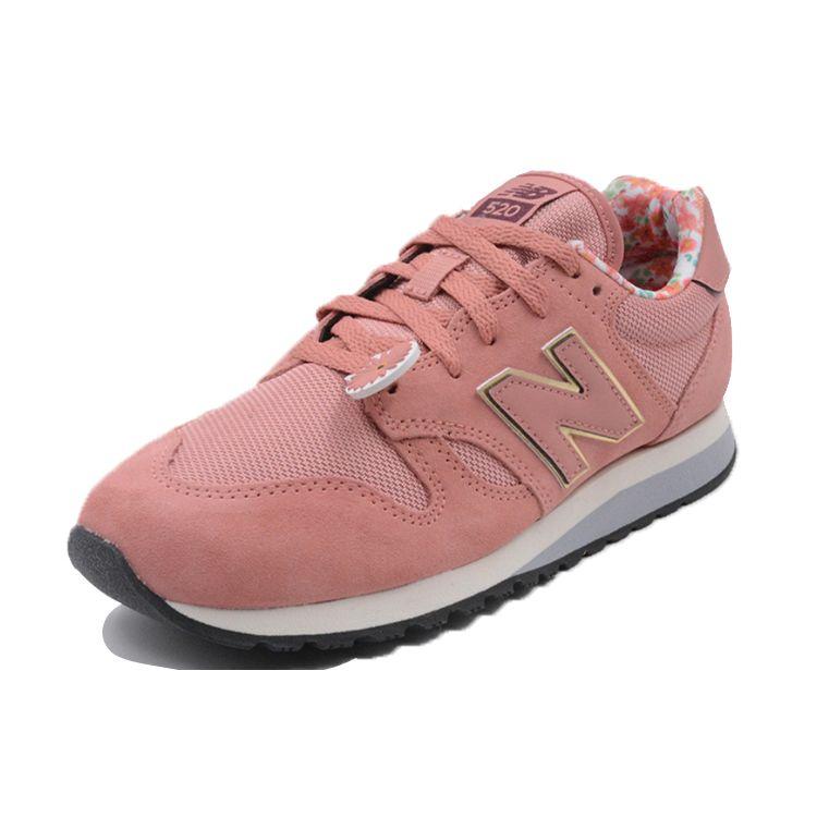 New Balance Nb 520 Удобная Ткань Синтетическая Кожа Низкий Верх Повседневные Кроссовки для Бега Женские кроссовки Розовый WL520AA