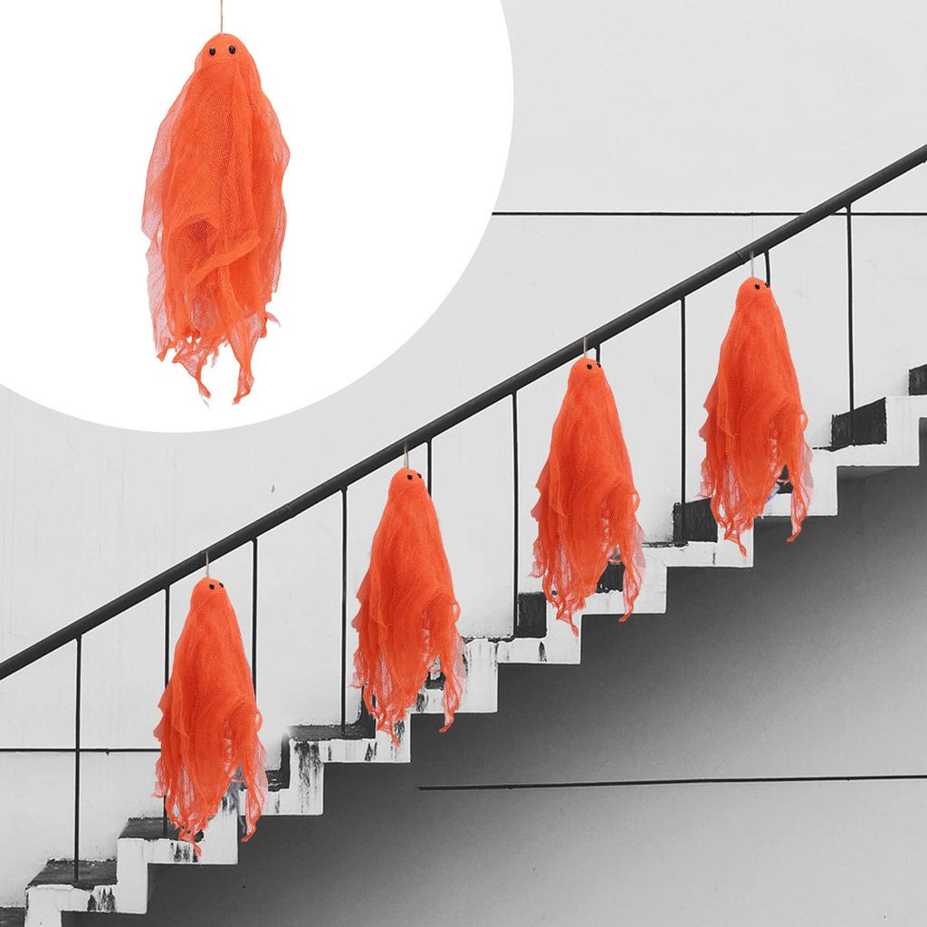 Gauze Ornament with Lanyard Hanging Scary Pendant for Tree Courtyard Window Indoor Outdoor Decoration