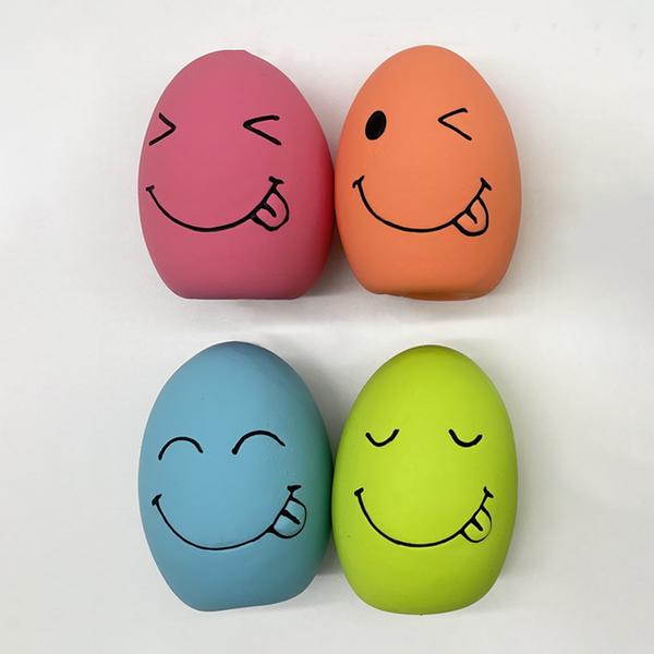 With Us Damda Smile Egg Bonbon Латексная игрушка 4P_ Скрипящая игрушка для собаки Скрипящая игрушка Игрушка для игр с водой Игрушка для домашних животных, Мелонг 4P