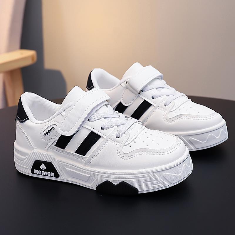 Boys' shoes, new spring and autumn models, autumn leather children's white sneakers, girls' board shoes, children's sports shoes