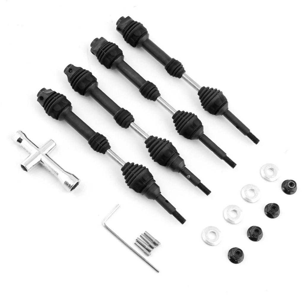 4 Pcs Rr Drive Shaft Steel Driveshaft CVD Replacement for Slash Rustler Hoss VXL 4X4 1/10 Remote control Car