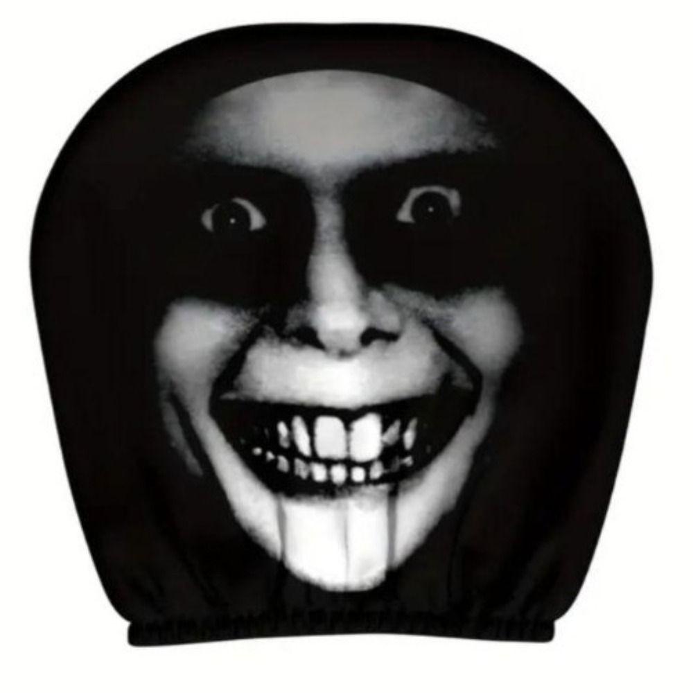 2 шт. Универсальный чехол на сиденье автомобиля с черным узором черепа, подголовник сиденья автомобиля, чехол на подголовник автомобиля, Хэллоуин