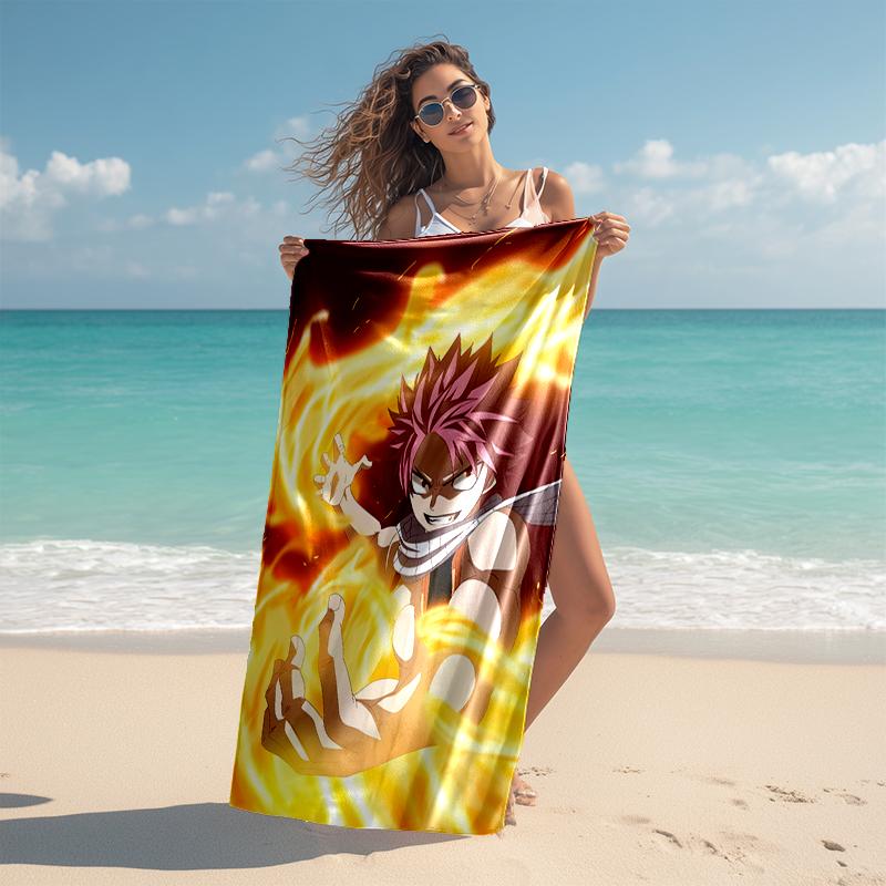 1pc Fairy Tail2 Beach Towel, Comfortable and Thick, and Swimming/Bath/Picnic/Camping Towel, Suitable for Seaside Beaches