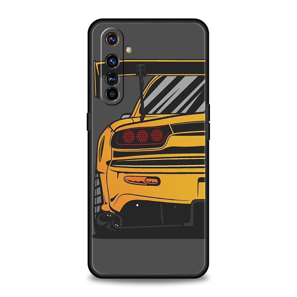 Япония JDM Спортивный автомобиль Для Realme GT Neo 2 3 3T Чехол для телефона Для Realme 10 9 8 5G 7 6 GT2 Pro Plus 9i 8i C21 C11 C25 C35 Мягкий чехол