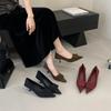 2025 New Pointed Suede Stiletto Shallow Mouth Foot Cover Commuter Work Women's Shoes
