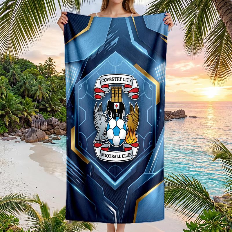 Coventry City Football Beach Towel Soft Microfiber Summer Towel Quick Dry Absorbent Towel for Beach Swimming Pool Travel