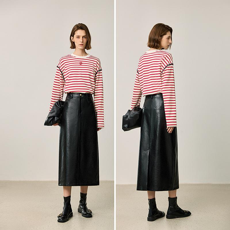 LILY Retro Casual Straight Tube Skirt