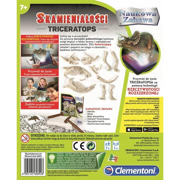Zestaw Skamieniałości Triceratops Fluoroscencyjny Szkielet Dinozaura