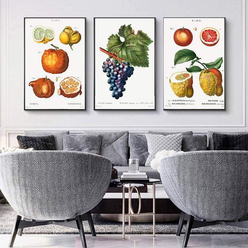 Nordic Kitchen Decor Canvas Painting Fruit Vegetables Pictures On The Wall Orange Art Posters for Home Design No Frame