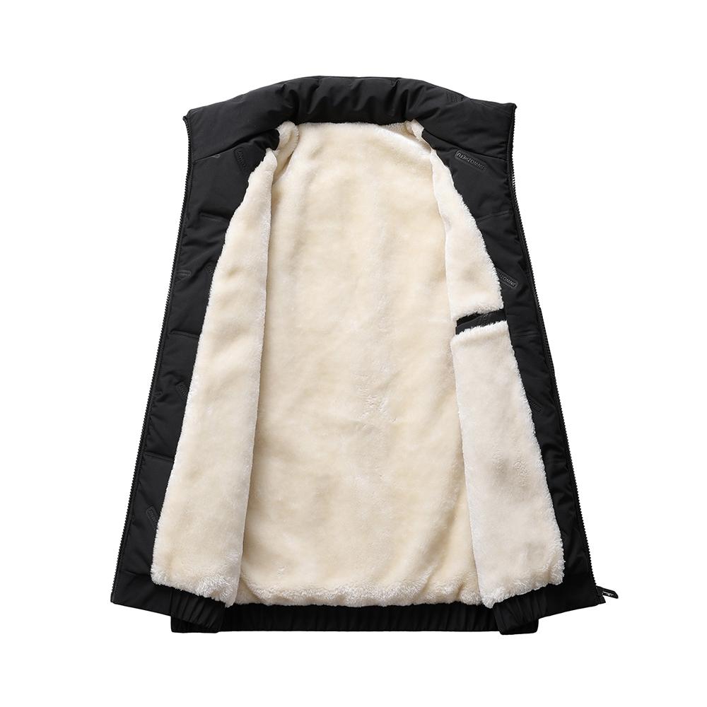 Мужской зимний теплый жилет на флисовой подкладке с воротником-стойкой и карманами на молнии, куртка без рукавов, термостойкий тонкий жилет, толстое пальто