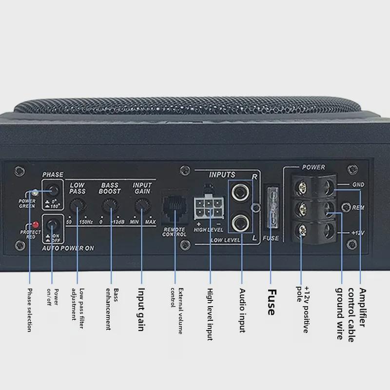10-дюймовый ультратонкий 600 Вт активный автомобильный сабвуфер аудиосистема