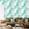 Mint, white and sea green ink wallpaper for living room and bedroom 50x1000