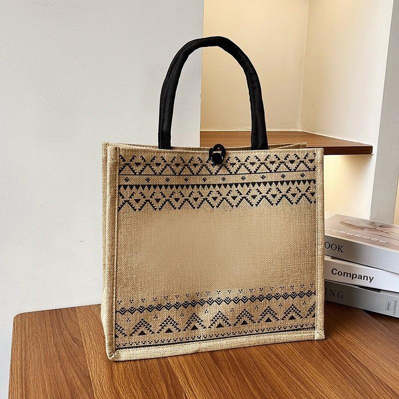 Большая вместимость открытая женская модная сумка для покупок на одно плечо женская льняная сумка для поездок на работу