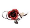 ISUZU MSJ Tuck Brooch Akoya Rose Colored Petals Leaves Red 4978-RD