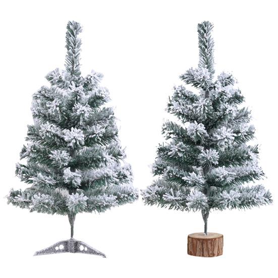 Искусственная новогодняя елка, настольная мини-фигурка из снежного флока, реалистичная