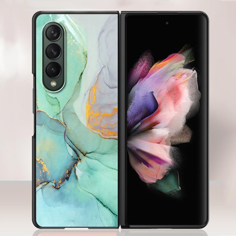 Zfold4 Красочный мраморный чехол для Samsung Galaxy Z Fold3 5G Жесткий пластиковый тонкий чехол Ультратонкий чехол для телефона Galaxy Z Fold 3