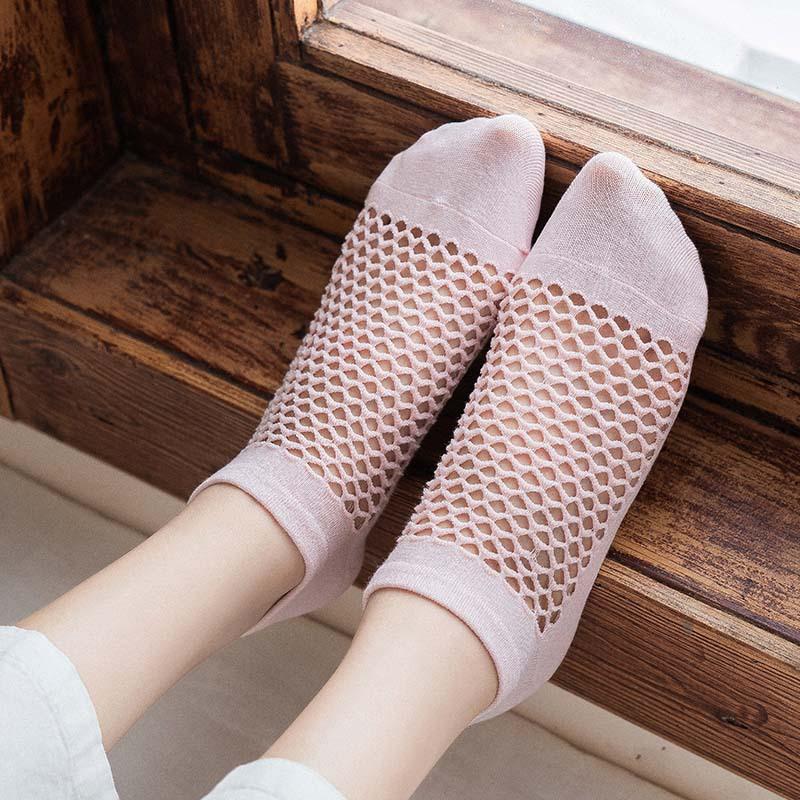 Милые индивидуальные носки с отверстиями, летние носки с большой сеткой, женские тонкие дышащие короткие носки, носки-лодочки с низким верхом