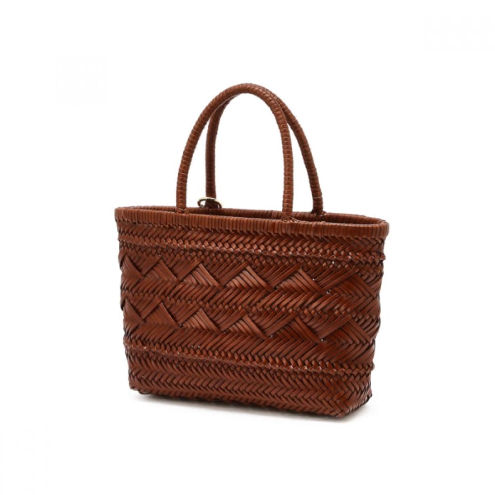 Daks Summer Flow Tan Brown Leather Mesh Tote Bag Dcba6e311w2
