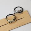 Metal Ponytail Hair Pin Gold/Silver Elastic Hair Ties Hammered Arch Pony Rhodium Hairband
