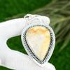Mothers day Deal Pear Fossil Coral Stone 925 Sterling Silver New Pendant Jewelry