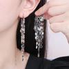 Преувеличенные серьги-гвоздики с кисточками для женщин - Роскошный дизайн в форме сердца на диске