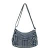 Women's Shoulder Bag Denim Tote Bag College Style Crossbody Bag