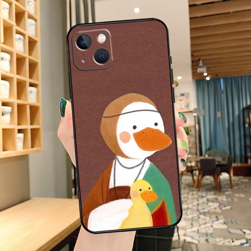 Мультяшный Милый Животный Утенок Чехол для Телефона Для iPhone 13 Pro Max 16 15 11 12 14 17 Pro Max mini 15 16 Plus 16e 17 Air Cover