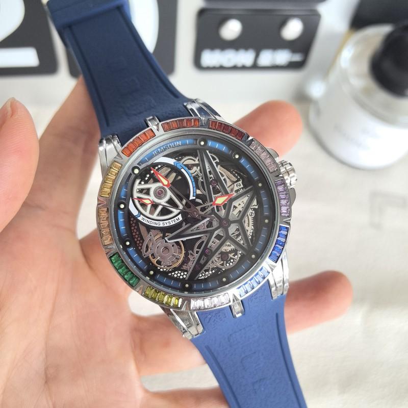 Couple Quartz Sports Watch Hollow Design Luminous Waterproof Silicone Strap Wristwatch Daily Wear