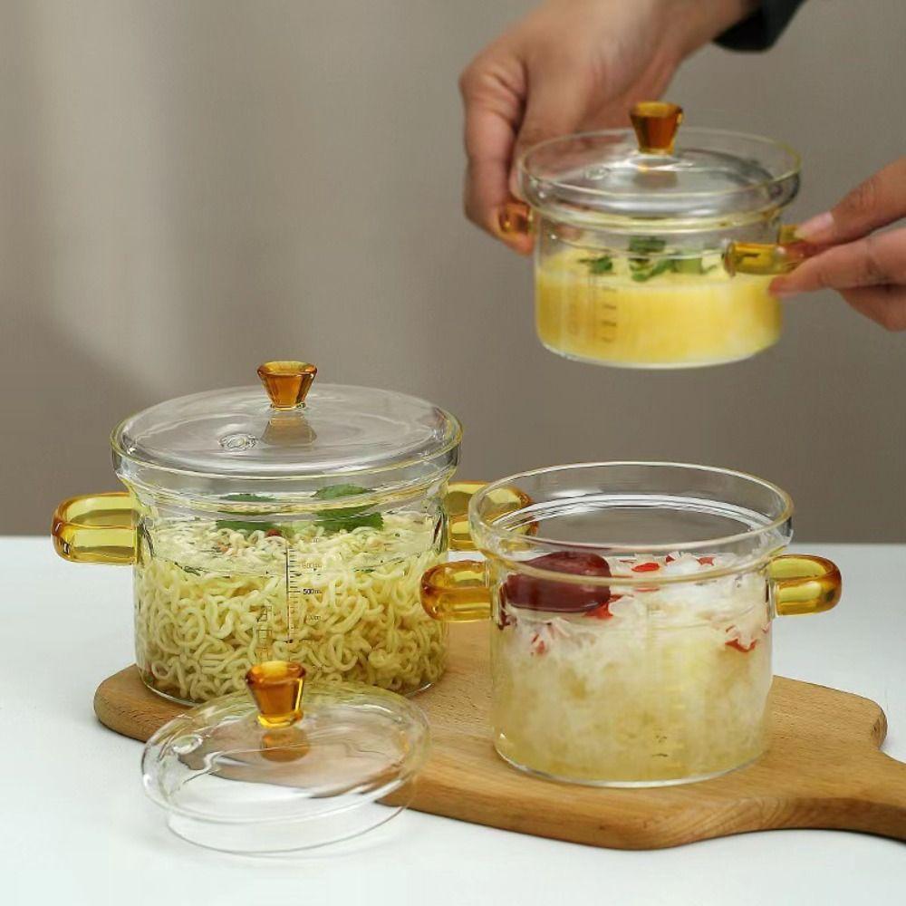 Утолщенная кастрюля для супа, стеклянная кастрюля, посуда для рамэна